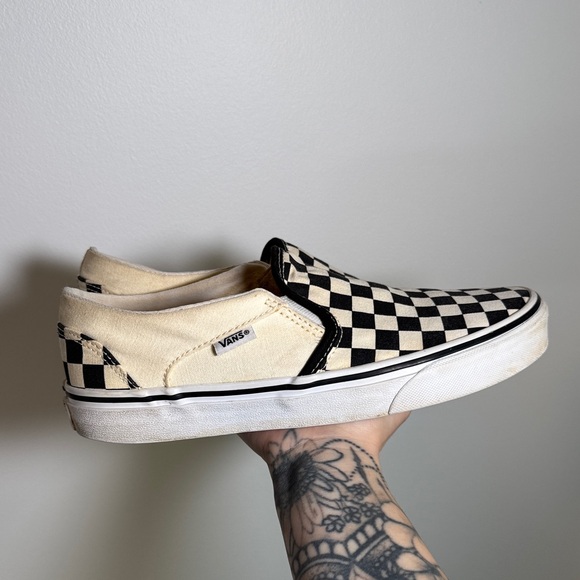 Vans Black and White Checkerboard Slip-Ons - Picture 3 of 6